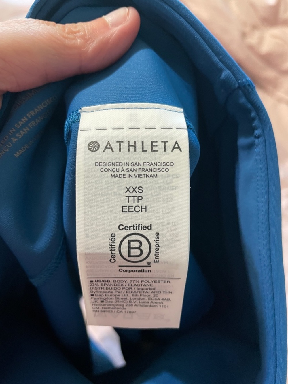 NWT Athleta Interval Stash 7” Shorts Indigo Blue Bikers Size XXS - Picture 8 of 9